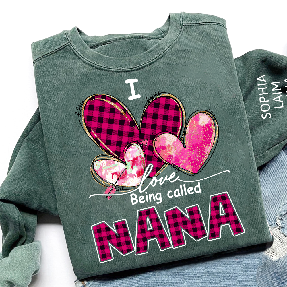 I Love Being Called Mimi Pink Tone Design, Grandma Sweatshirt Personalized with Kids Name