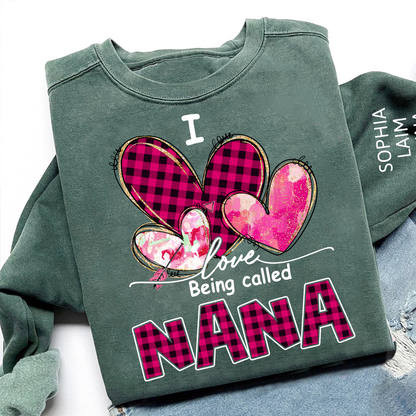I Love Being Called Mimi Pink Tone Design, Grandma Sweatshirt Personalized with Kids Name