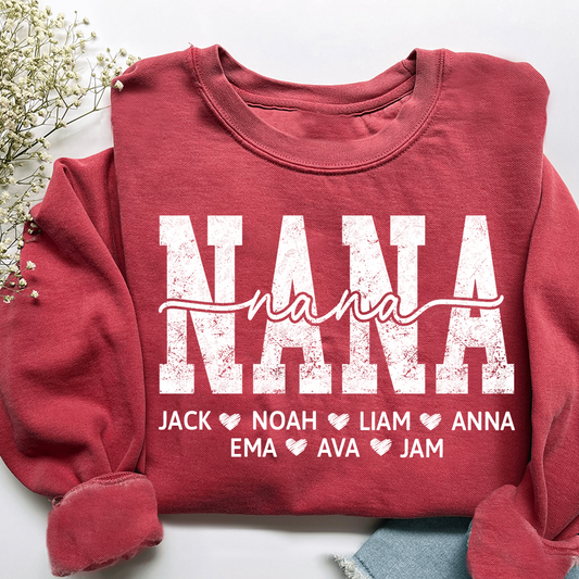 Personalized Nana 2025 Sweatshirt, Custom Gift For Grandma And Kids