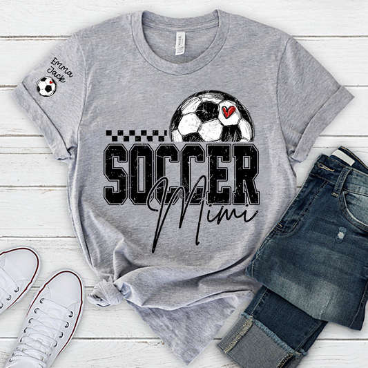 Soccer Mimi Shirt Personalized with Grandkids Names, Soccer Ball Graphic Family T Shirt