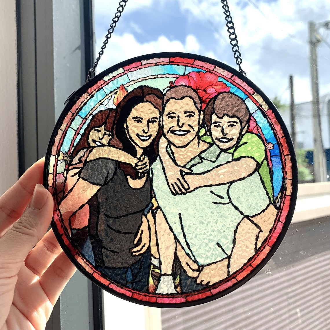 Custom Family Portrait, Transform Your Photos Into Art - Personalized Window Stained Glass, Custom Stained Glass