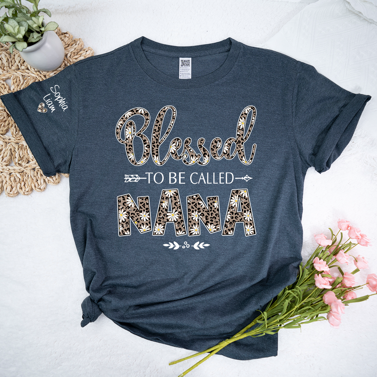 Blessed to Be Called Nana Shirt, Leopard Floral Nana T-Shirt, Cute Grandma Gift for Women
