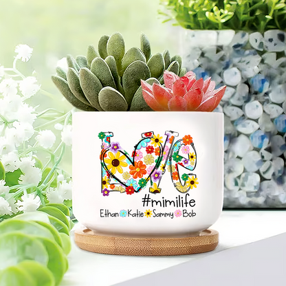 Colorful Love Daisy Grandma Plant Pot