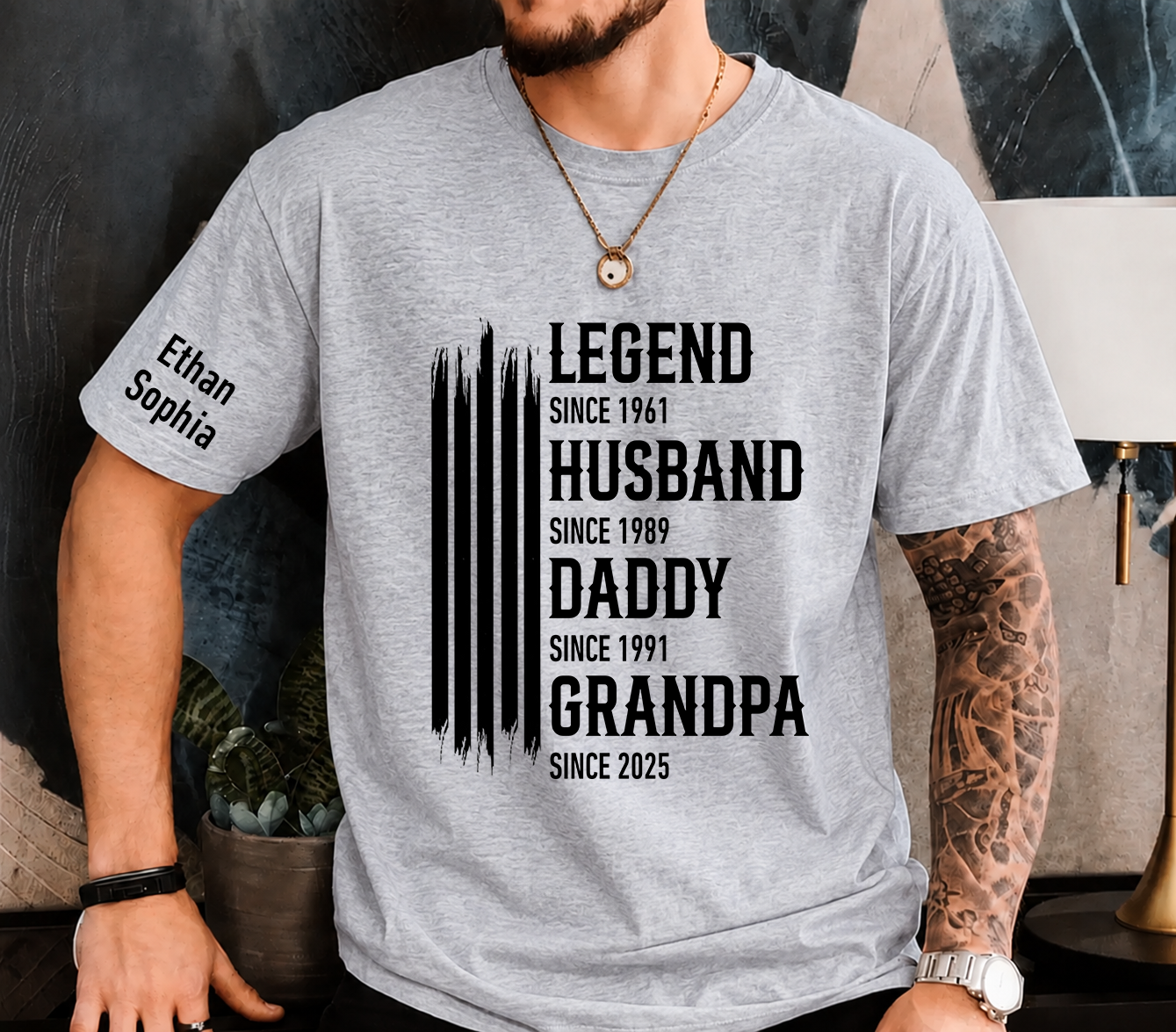 Legend Husband Dad Grandpa T-Shirt – Personalized Custom Names Gift for Father Papa Birthday Fathers Day