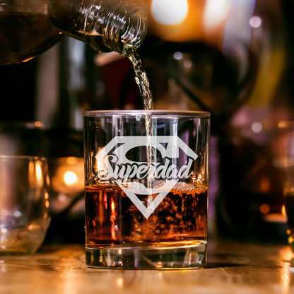 Super Dad - Daddy And Kids Whiskey Glass