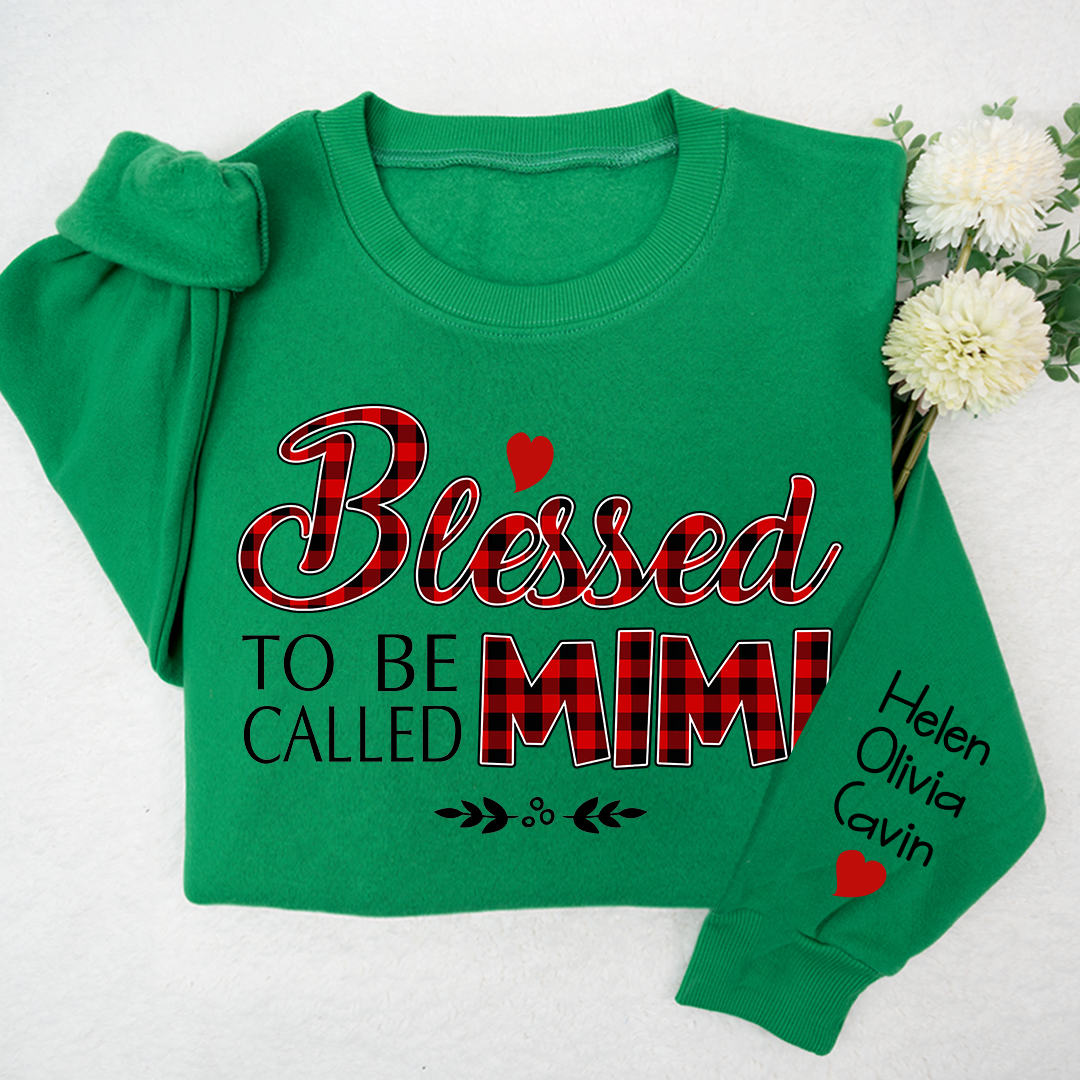 Blessed To Be Called Mimi, Custom Mimi & Kids, Grandma Gift TH Sweatshirt