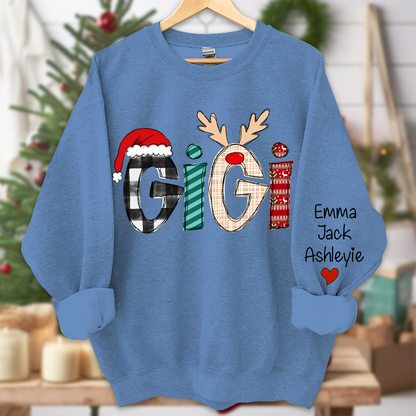 Gigi Grandkids Names  Chrismast Sweatshirt