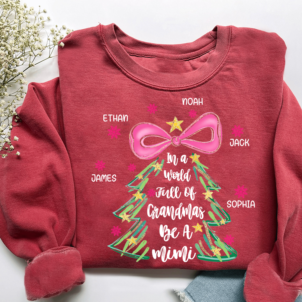 Personalized Mimi Christmas Sweatshirt, In a World Full of Grandmas Be a Mimi Shirt