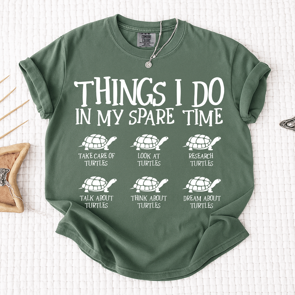 Comfort Colors® Funny Turtle Lover Shirt, Things I Do In My Spare Time Turtle Tee, Cute Tortoise Graphic T Shirt for Women Men, Turtle Owner Gift