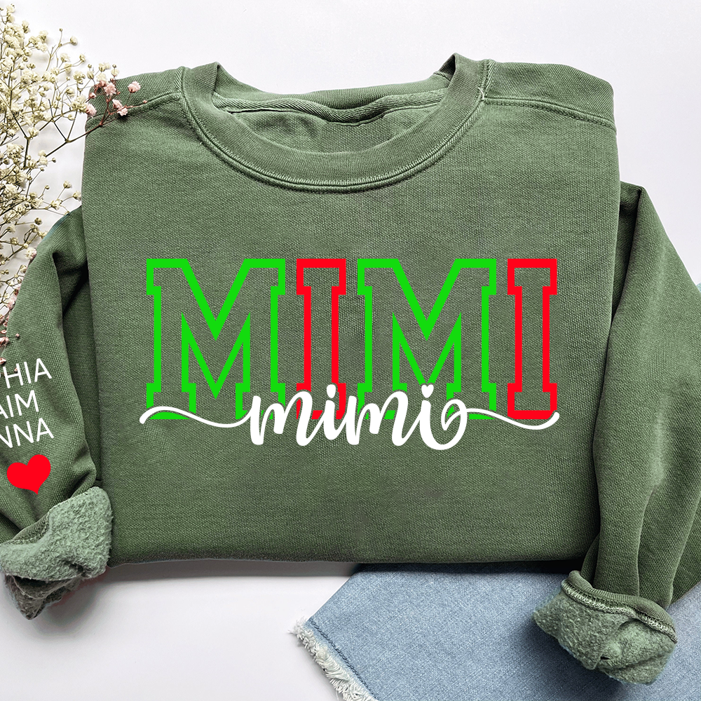 Personalized Merry Christmas Mimi Sweatshirt, Gift for Grandma and Kids