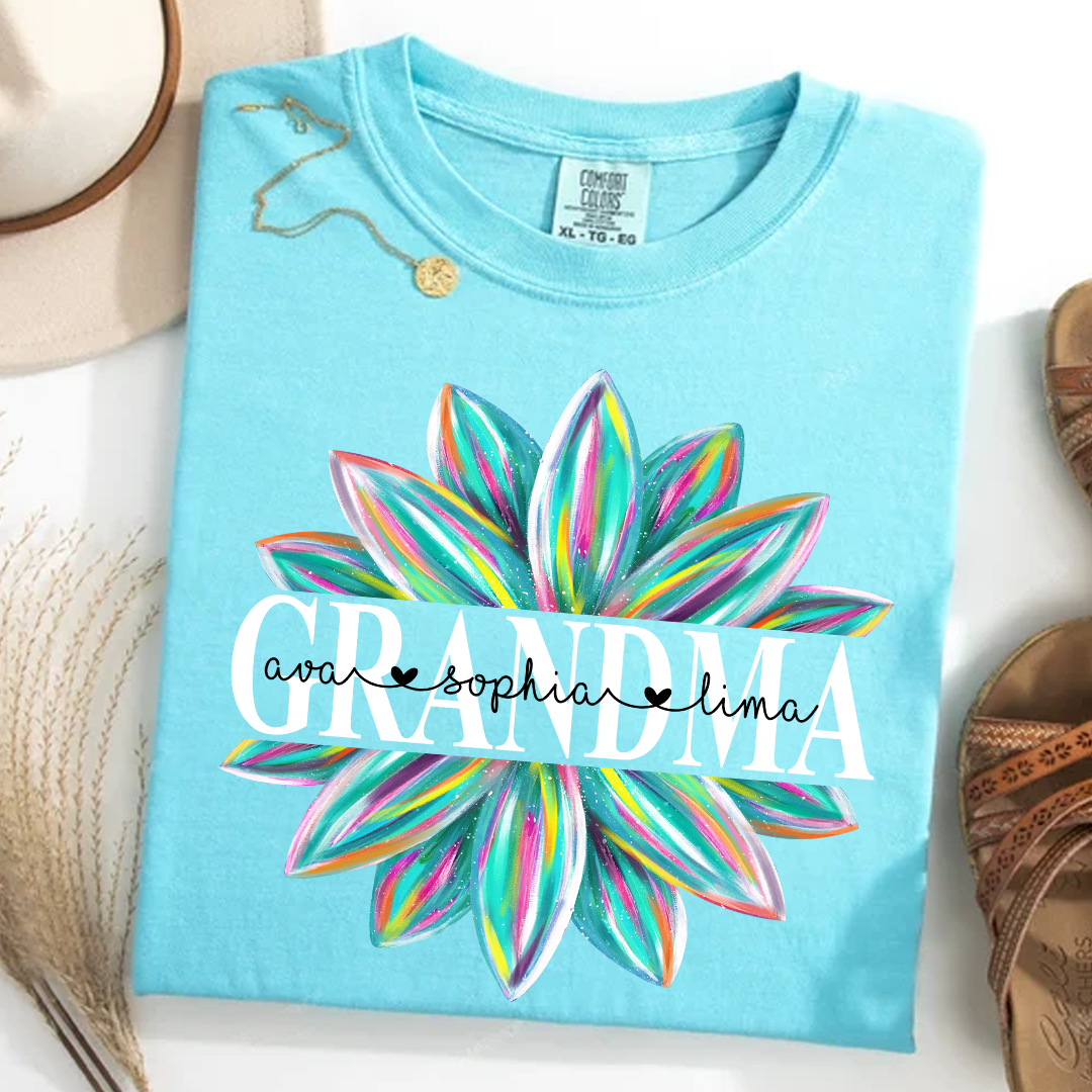Comfort Colors® Grandma Flower Color Trend Shirt, Gift For Grandma T-Shirt