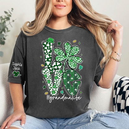Love Grandma Life St. Patrick's Day t-shirt, I Love Being Called Nana family style spring t-shirt