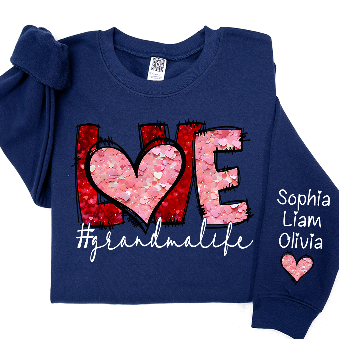 Valentine Watercolor Heart Gift For Grandma And Kids LTP01