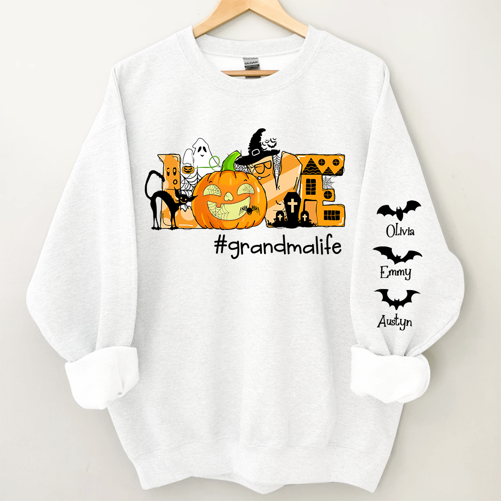 Love Grandma Life Halloween, Love Pumpkin Halloween Sweatshirt TH