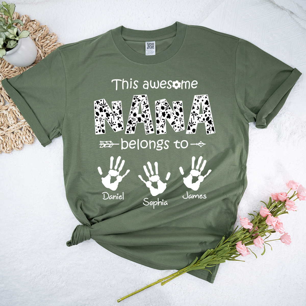 This Awesome Nana Belongs To Tee, Custom Grandma Shirt with Grandkids Names, Meaningful Family Gift