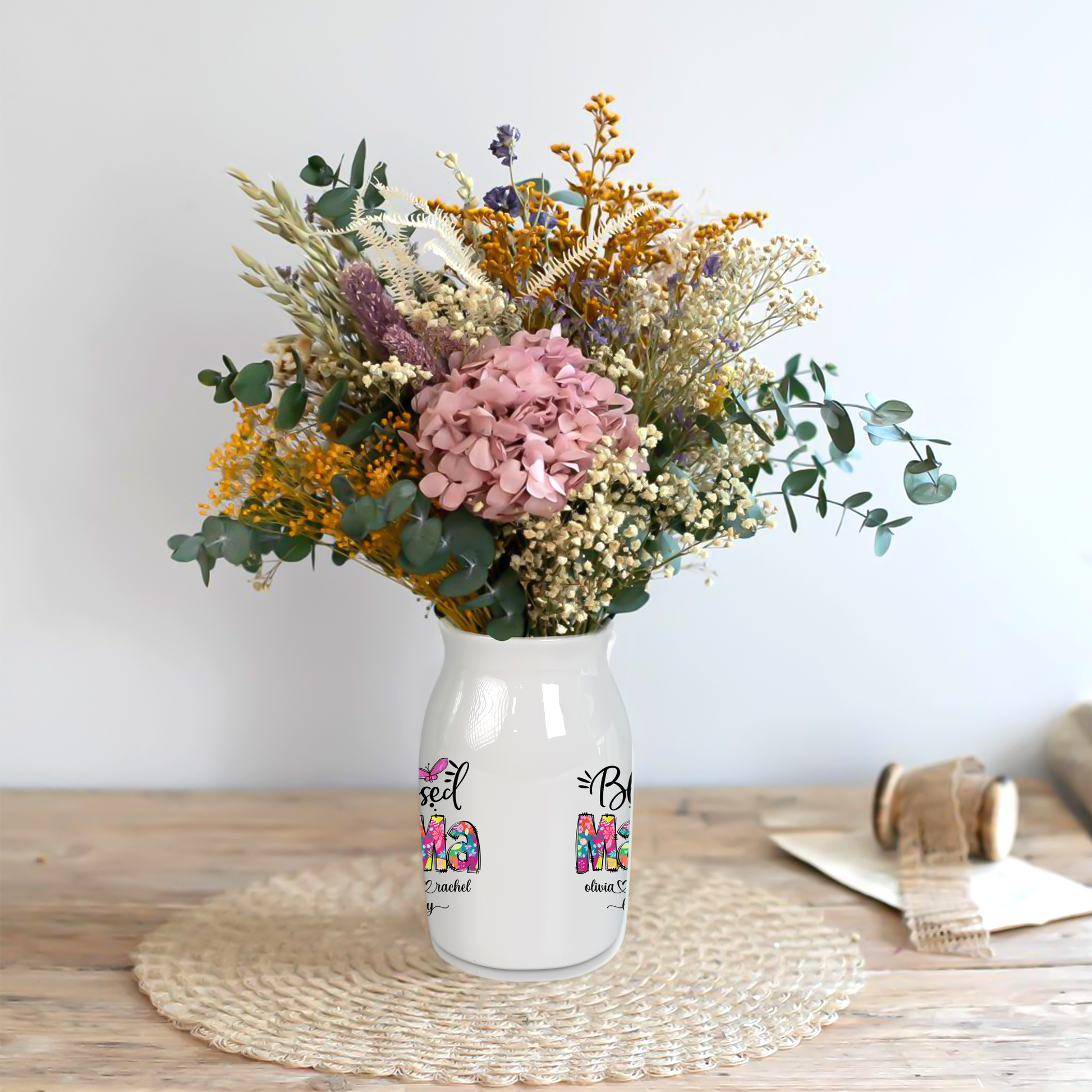 Blessed Nana Grandklids Est Colorful CG658 Ceramic Flower Vase, Mother's Day Gifts