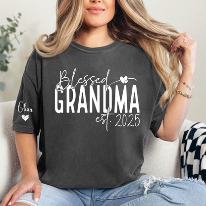 Blessed Grandma And Kids Custom T-Shirt 2025, Give Grandma