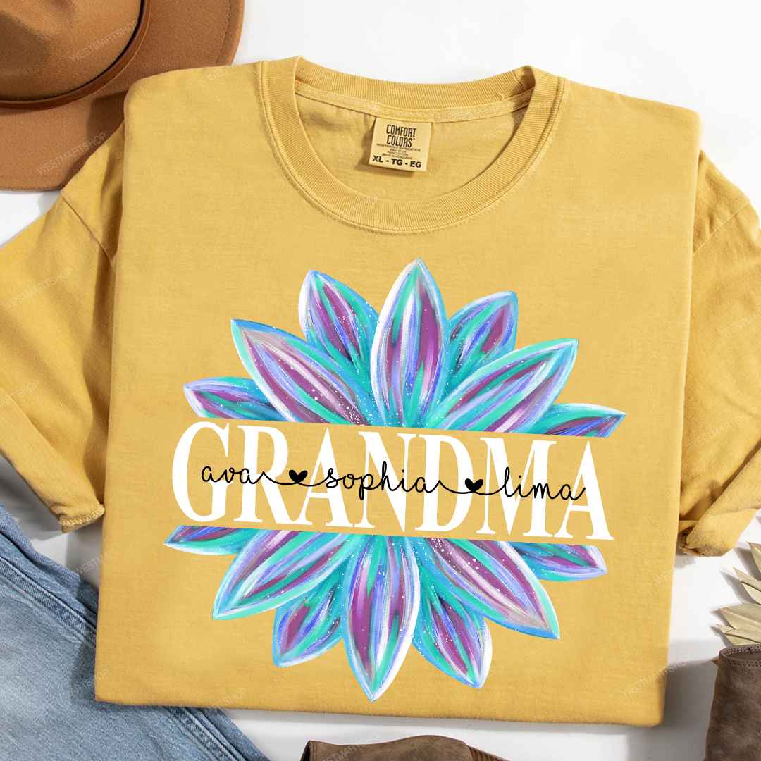 Comfort Colors® Grandma Flower 2 Color Trend Shirt, Gift For Grandma T-Shirt