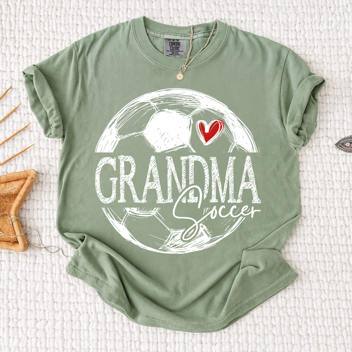 Comfort Colors® Custom Soccer Mimi Heart Shirt, For Gift Grandma Football Tee
