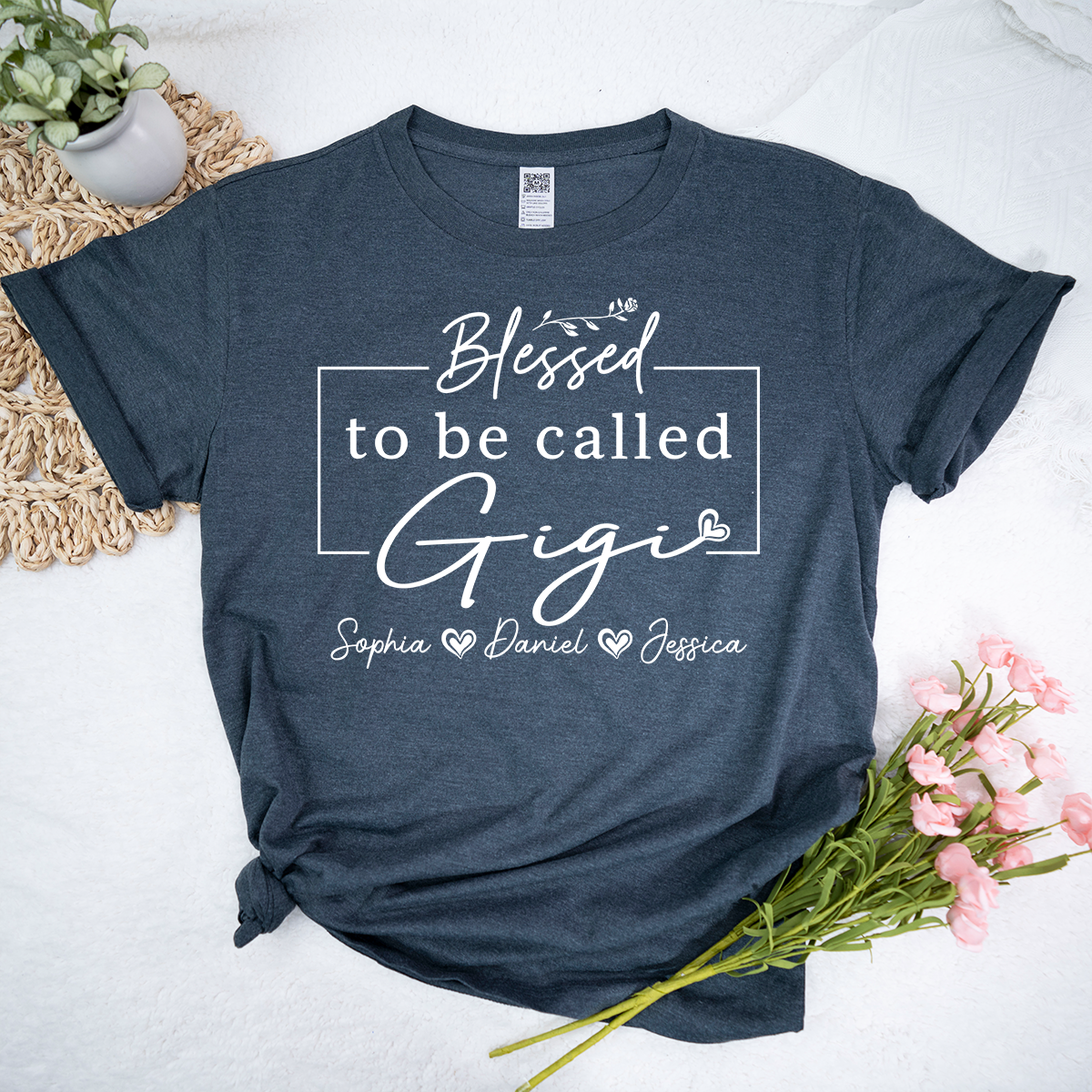 Blessed to Be Called Gigi Shirt, Personalized Gigi T-Shirt with Grandkids Names, Custom Grandma Gift