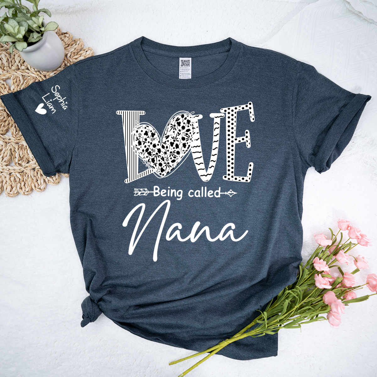 Personalized Nana Shirt for Grandma, Love Being Called Nana Quote Tee, Cute Family Role Clothing for Women