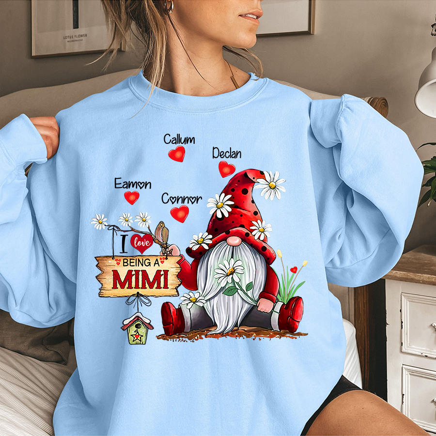 Custom Mimi Gnome Christmas With Grandkids, Gifts For Grandma Sweatshirt