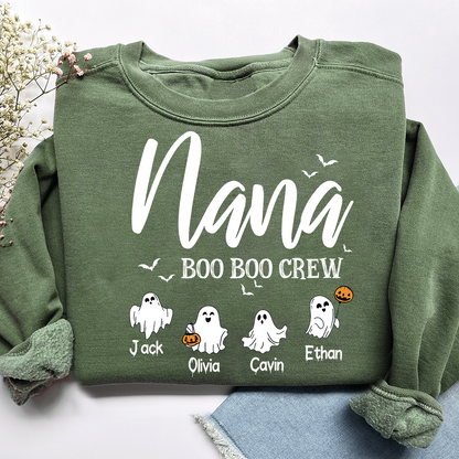 Custom Halloween Grandma, Nana Boo Crew Sweatshirt, Custom Gifts for Gigi and Kids