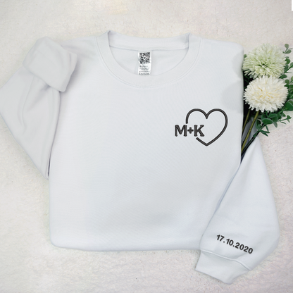 Personalised Embroidered Couples Gift, Couple Matching Personalised Sweatshirt TH
