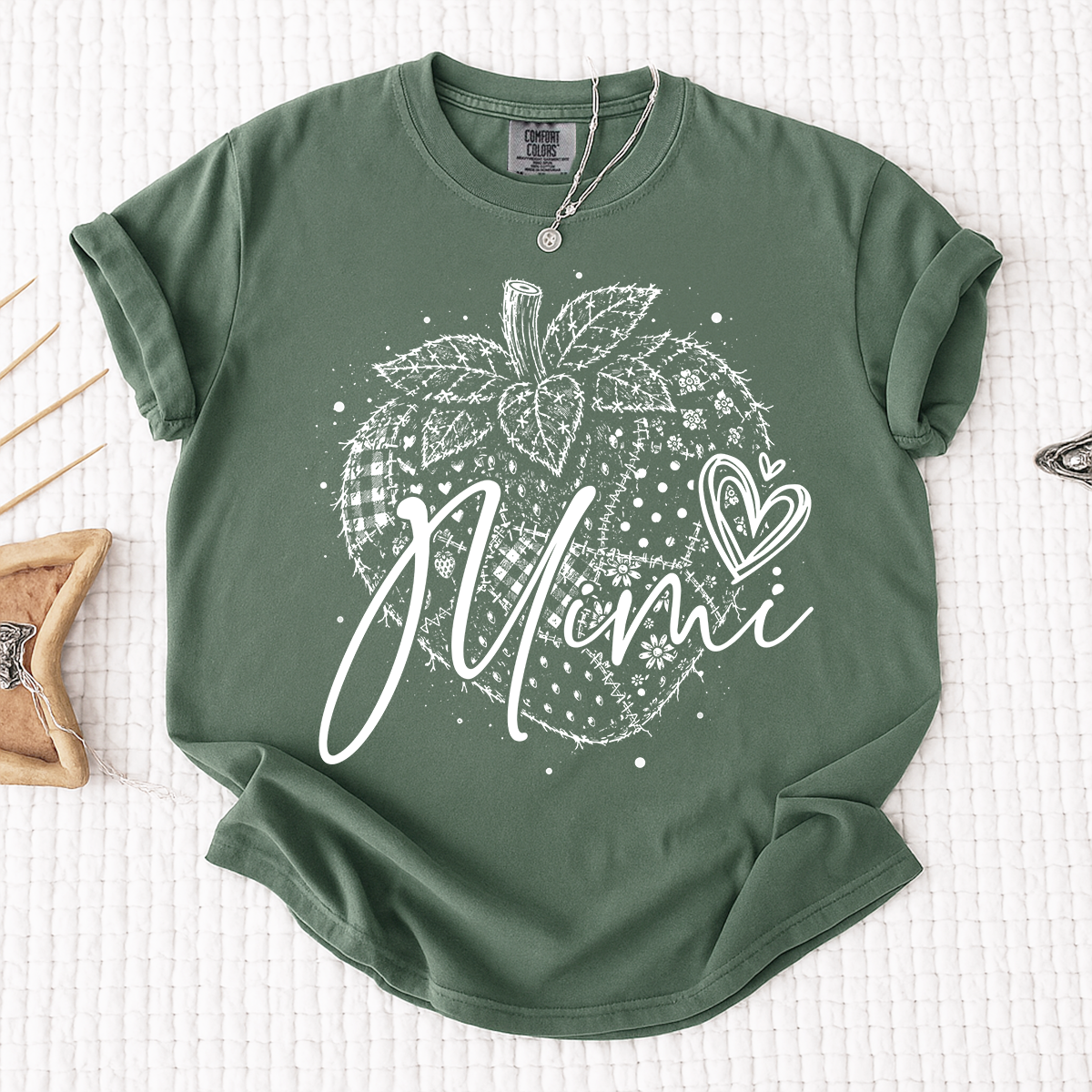 Comfort Colors® Custom Mimi Shirt with Fruit Design, Personalized Grandma or Mom Tee, Unique Name Graphic Shirt for Women