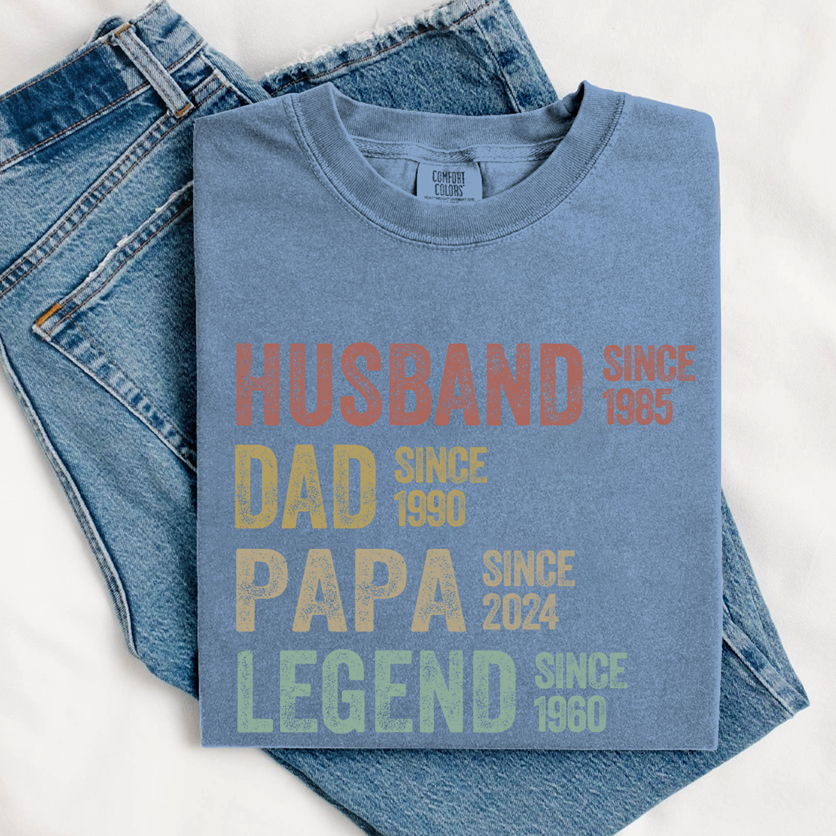 Comfort Colors® Personalized Dad Grandpa Shirt, Father's Day Shirt, Husband Father Grandpa Legend