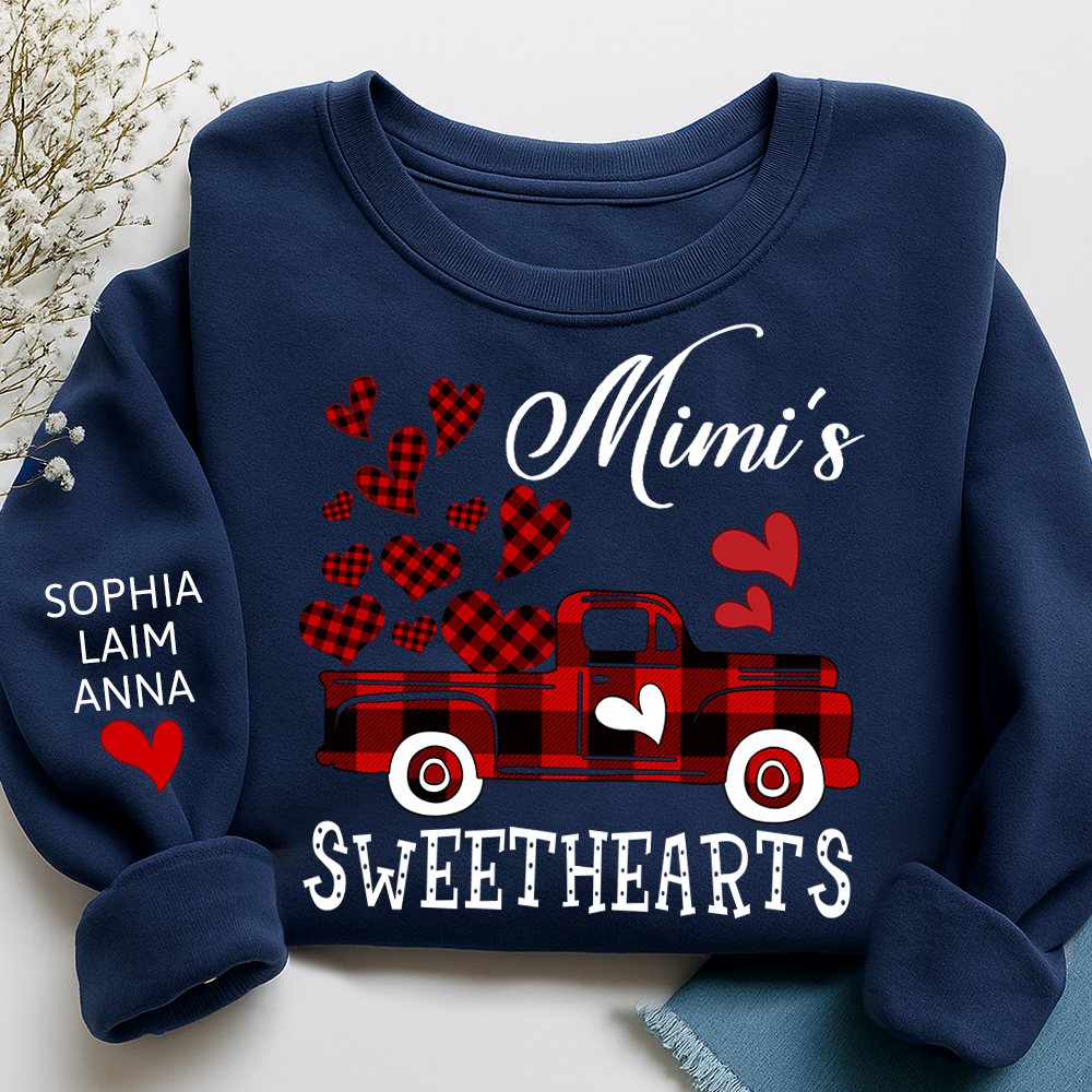 Custom Mimi Sweethearts Valentine sweatshirt, Heart And Car Valentine Gifts For Grandma And Grandchildren