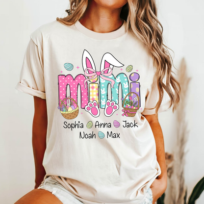 Easter Bunny Coquette Bow Gift For Family, Custom Grandma And Kids