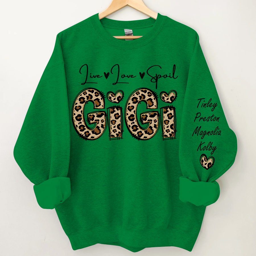 Personalized Live Love Spoil Gigi Sweatshirt, Custom Grandma And Kids Sweatshirt