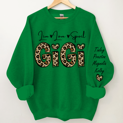 Personalized Live Love Spoil Gigi Sweatshirt, Custom Grandma And Kids Sweatshirt