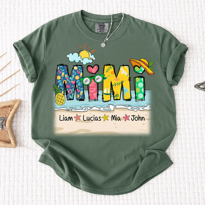 Comfort Colors® Cute Vacation Mimi Shirt with Pineapple and Sunglasses Design for Family