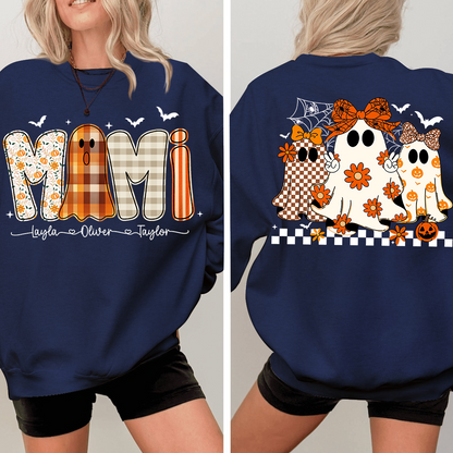 Personalized Naughty Halloween Flower Ghost, For Gift for Grandma and Kids