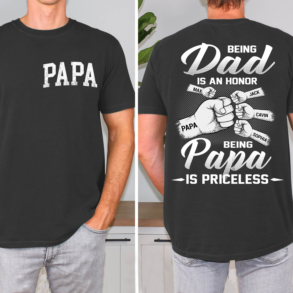 Personalized Being A Dad Is An Honor Being A Papa Is Priceless, Father's Day Shirt