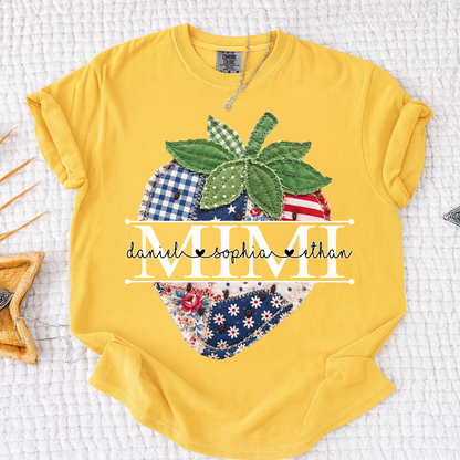 Comfort Colors® Personalized Mimi 4th of July Shirt, Cute Patriotic Grandma Strawberry Tee