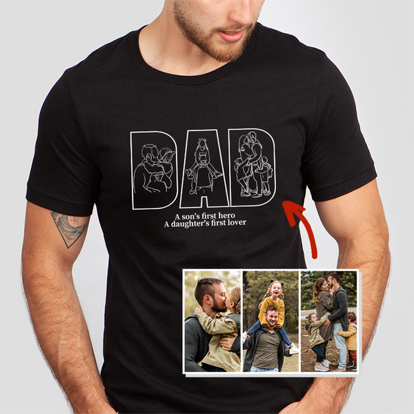 Custom Photo Portrait Embroidery Sweatshirt Gift For Dad And Mom Sweatshirt