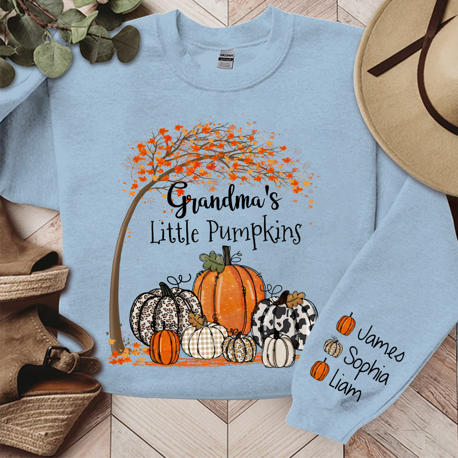 Grandma's Little Pumpkins Fall Autumn, Grandma Gift TH Sweatshirt