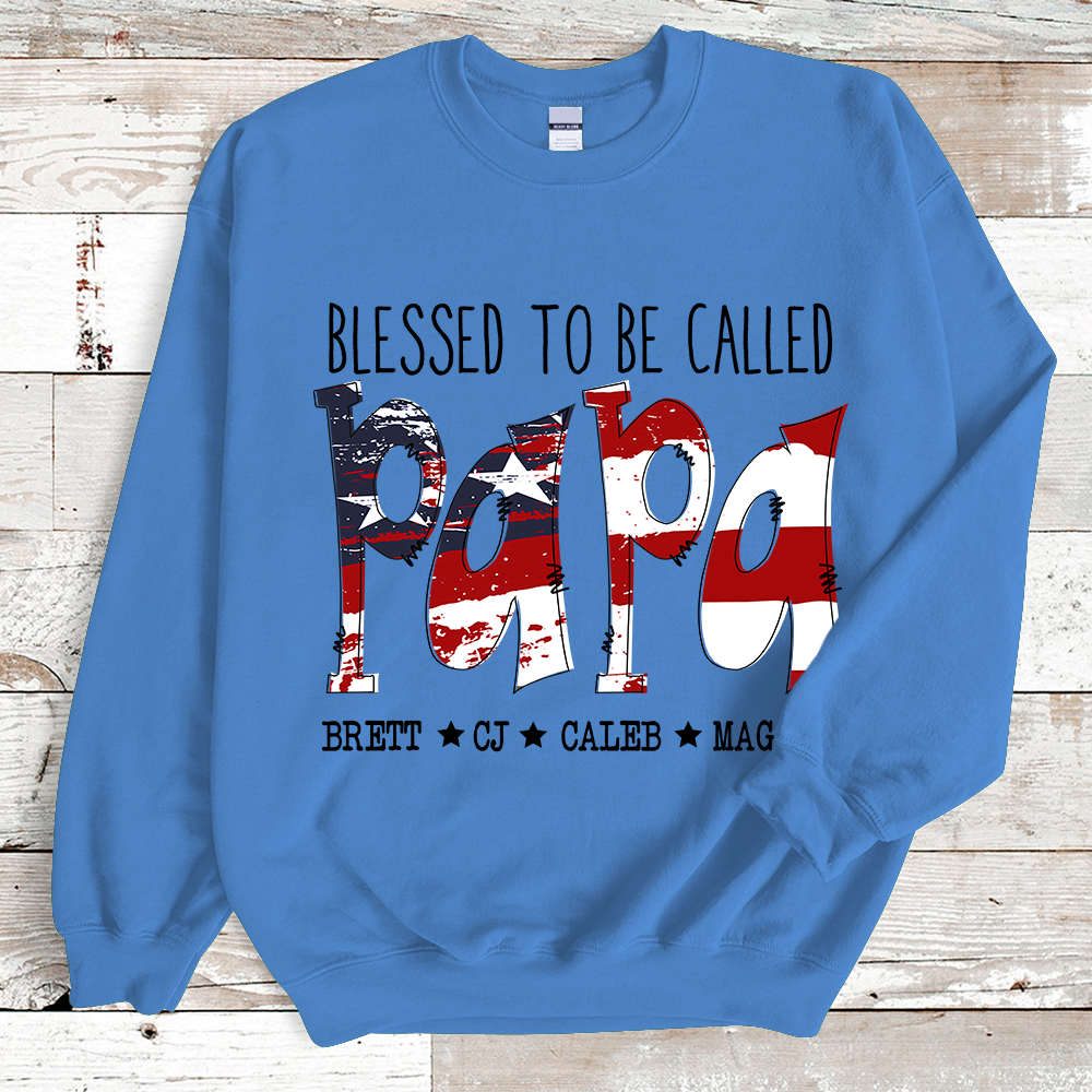 Blessed To Be Called Papa Flag Sweatshirt