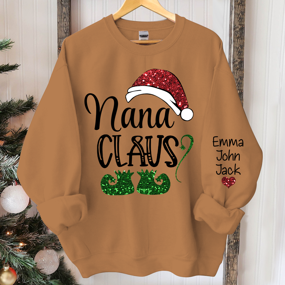 Personalized Nana Claus And Kids Sweatshirt