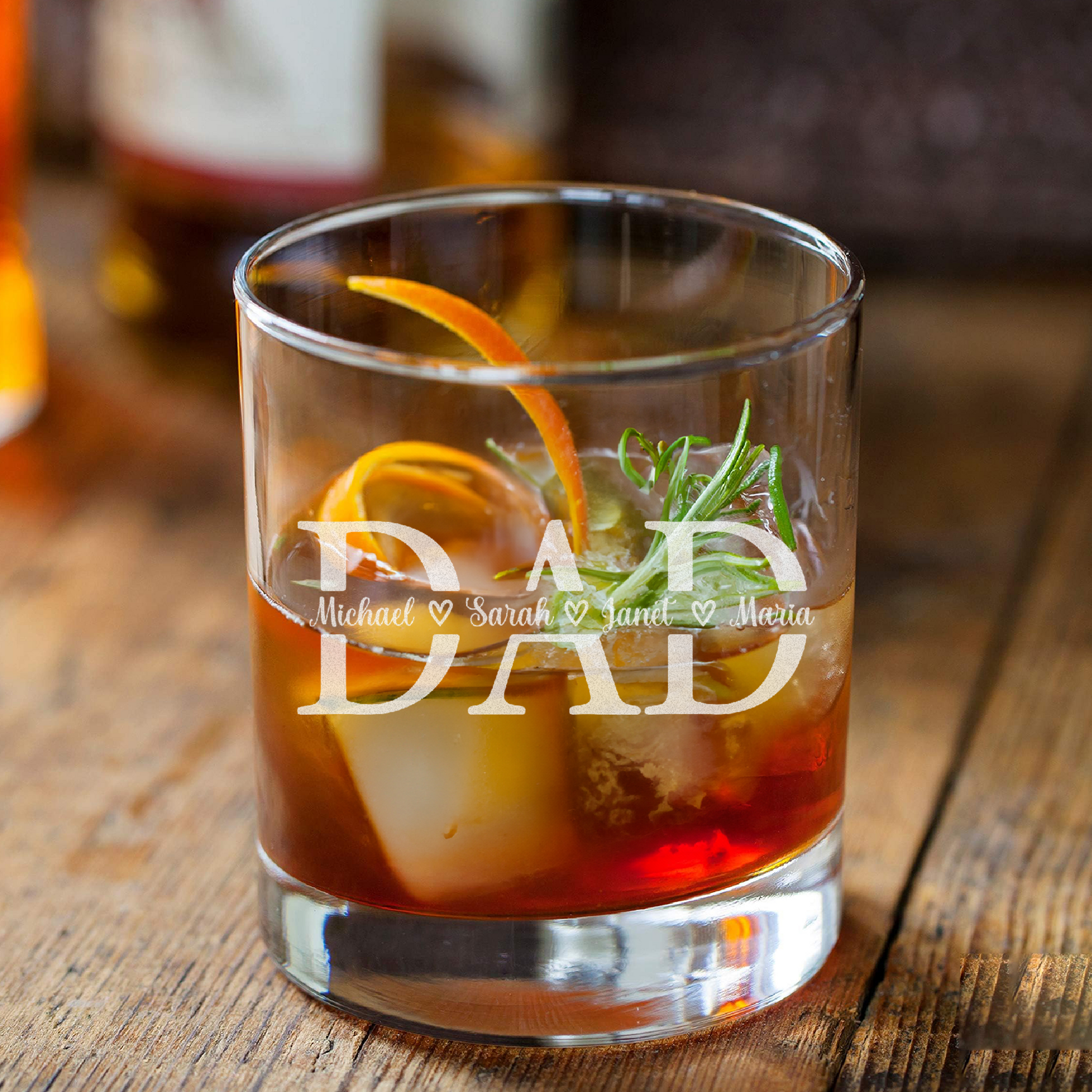 Dad And Kids - Daddy And Kids Whiskey Glass