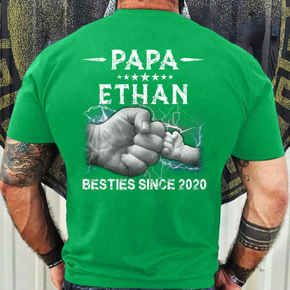 Personalized Papa Grandkids Besties Father's Day Backside