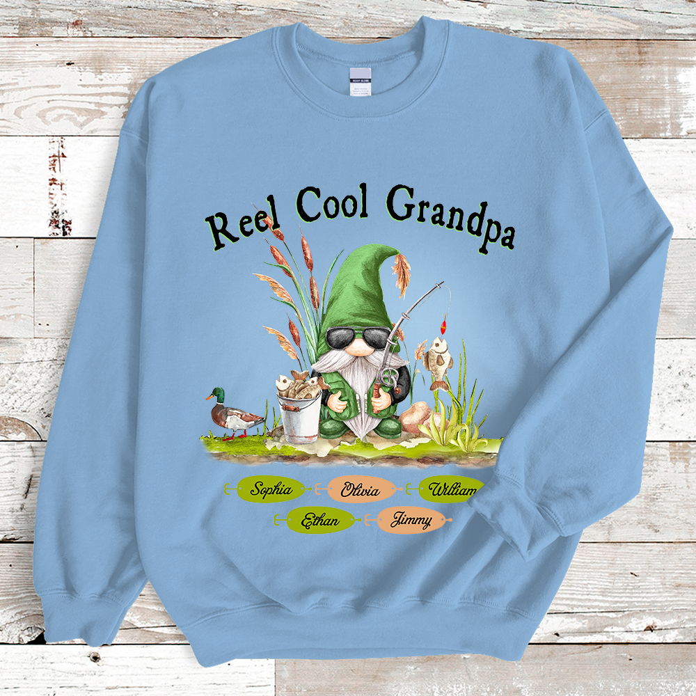 Grandpa Gnome Fishing And Kids Sweatshirt