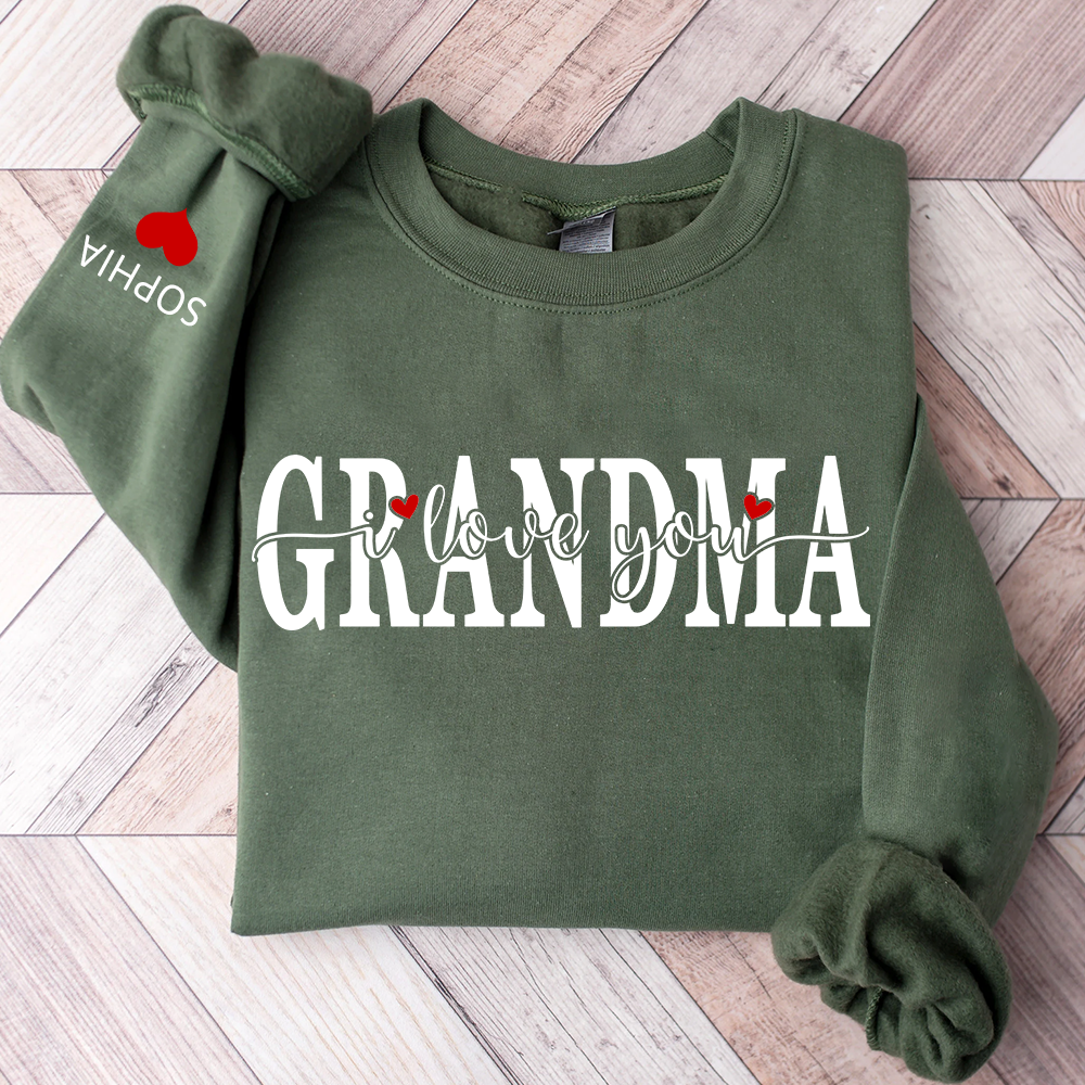 Personalized Family Sweatshirt for Grandma, Loved Beyond Measure Design, Custom Names Crewneck