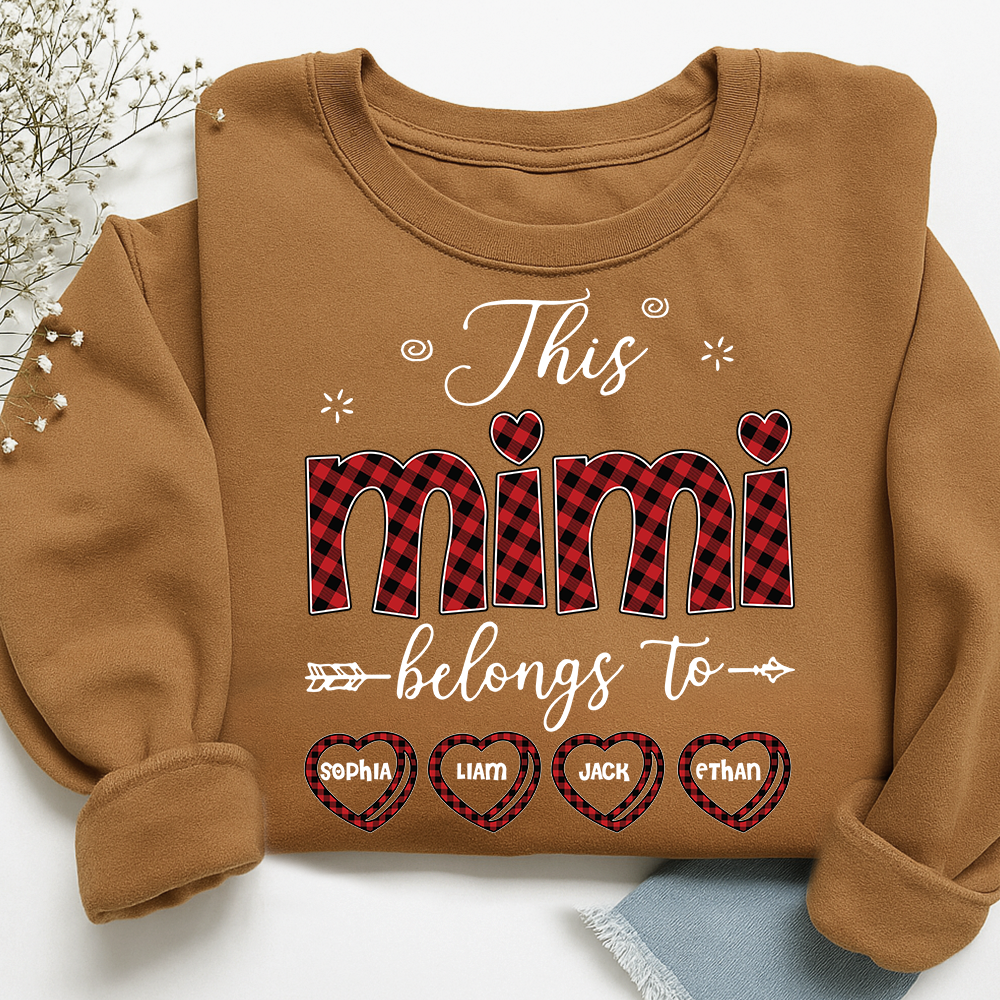 Design Caro Print Mimi Sweatshirt, This Mimi Belongs To Grandma And Kids