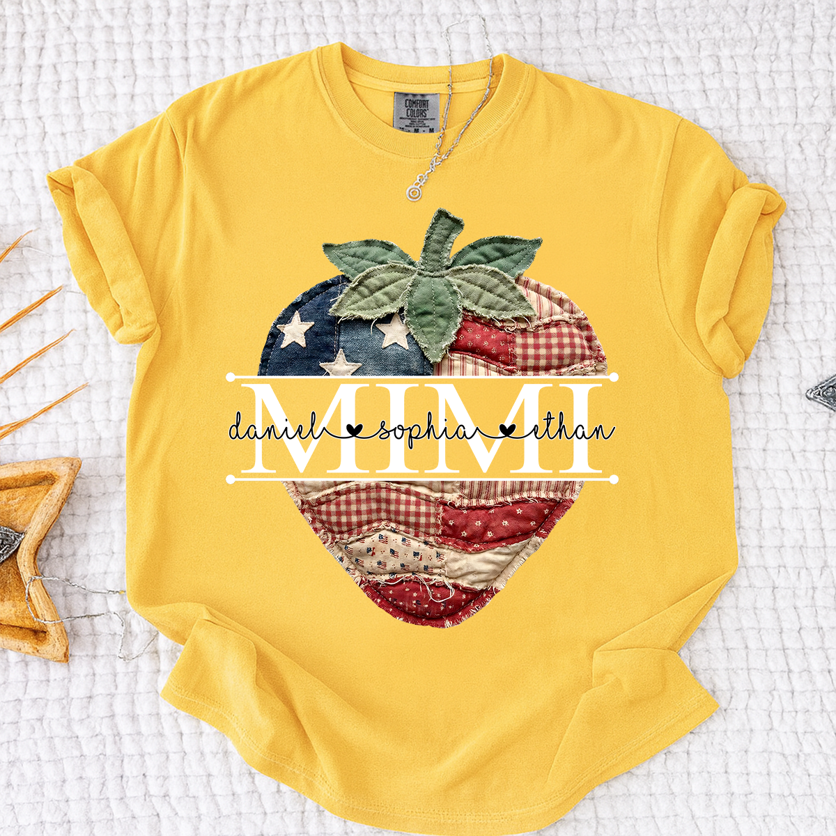 Comfort Colors® Custom Mimi Strawberry Shirt, Patriotic 4th of July Grandma Gift