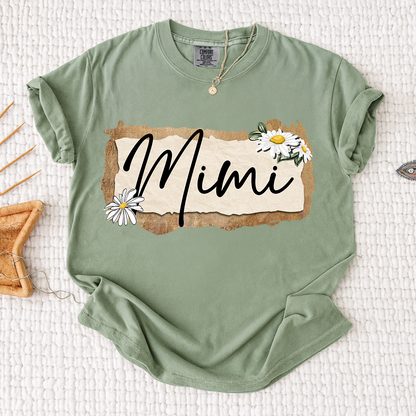 Comfort Colors® Custom Mimi T-Shirt, Floral Daisy Design,Great Gift for Mimi Grandma