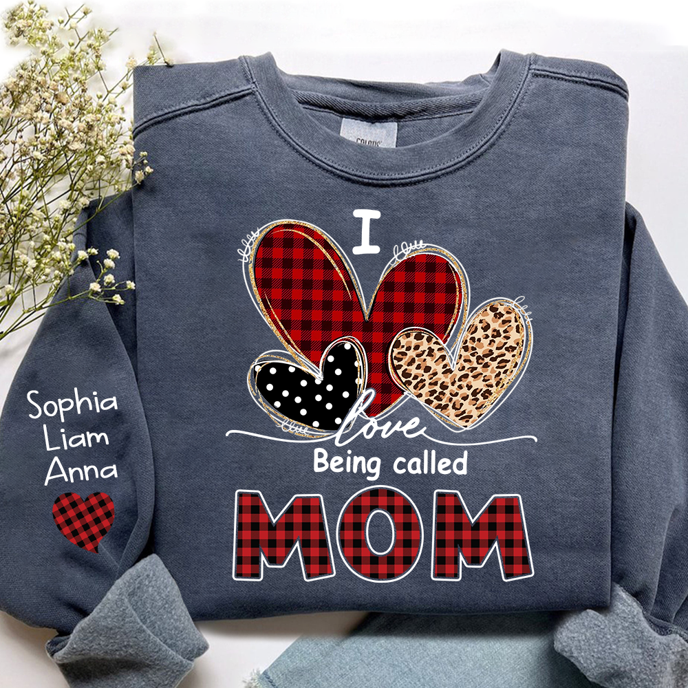 I Love Being Called Mom Sweatshirt, Personalized Mom Shirt with Kids Names